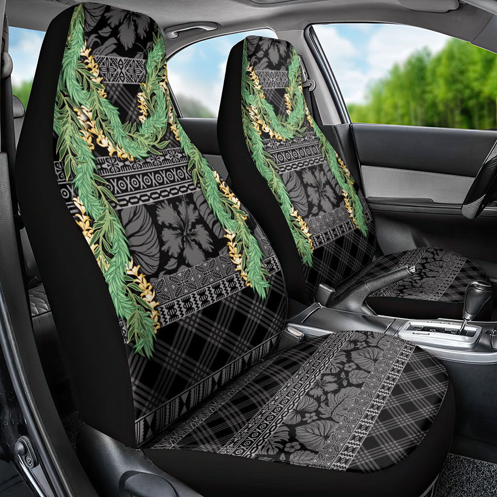 Hawai'i Paniolo Maile Twisted Lei Car Seat Cover Obsidian Black LT7 - Polynesian Pride