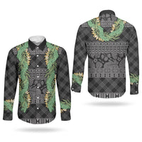 Hawai'i Paniolo Maile Twisted Lei Couples Matching Tank Maxi Dress and Long Sleeve Button Shirt Obsidian Black LT7 - Polynesian Pride