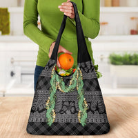 Hawai'i Paniolo Maile Twisted Lei Grocery Bag Obsidian Black LT7 - Polynesian Pride