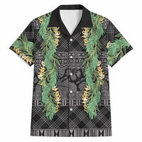 Hawai'i Paniolo Maile Twisted Lei Hawaiian Shirt Obsidian Black LT7 Black - Polynesian Pride