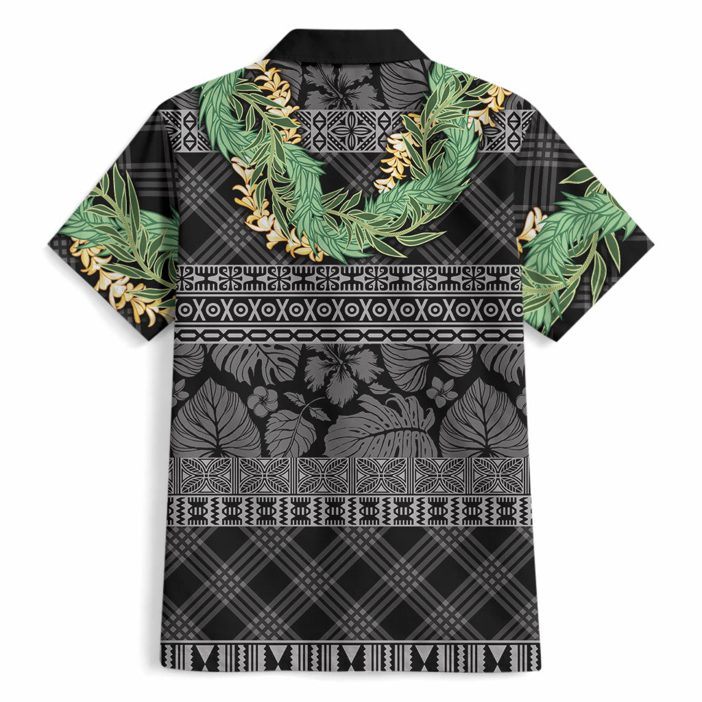 Hawai'i Paniolo Maile Twisted Lei Hawaiian Shirt Obsidian Black LT7 - Polynesian Pride