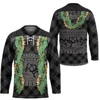 Hawai'i Paniolo Maile Twisted Lei Hockey Jersey Obsidian Black LT7 - Polynesian Pride