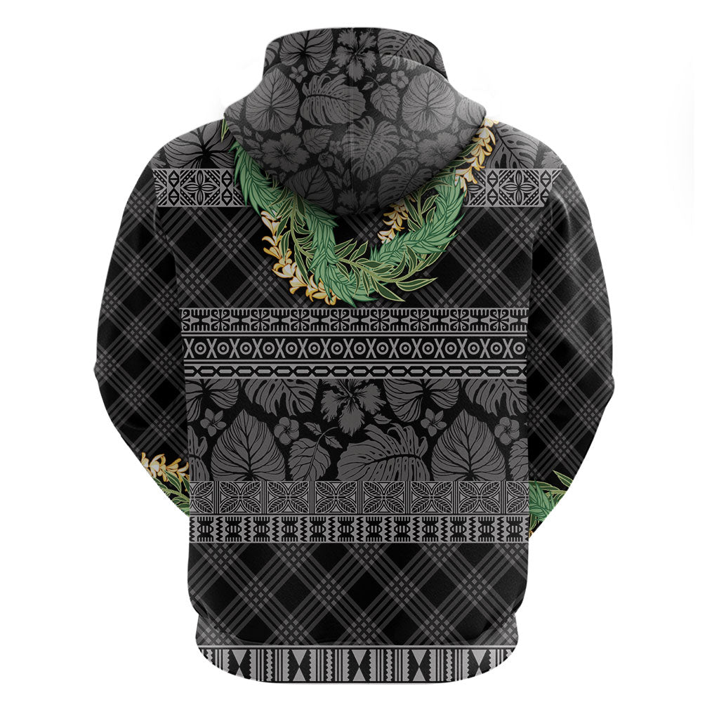 Hawai'i Paniolo Maile Twisted Lei Hoodie Obsidian Black LT7 - Polynesian Pride