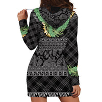 Hawai'i Paniolo Maile Twisted Lei Hoodie Dress Obsidian Black LT7 - Polynesian Pride