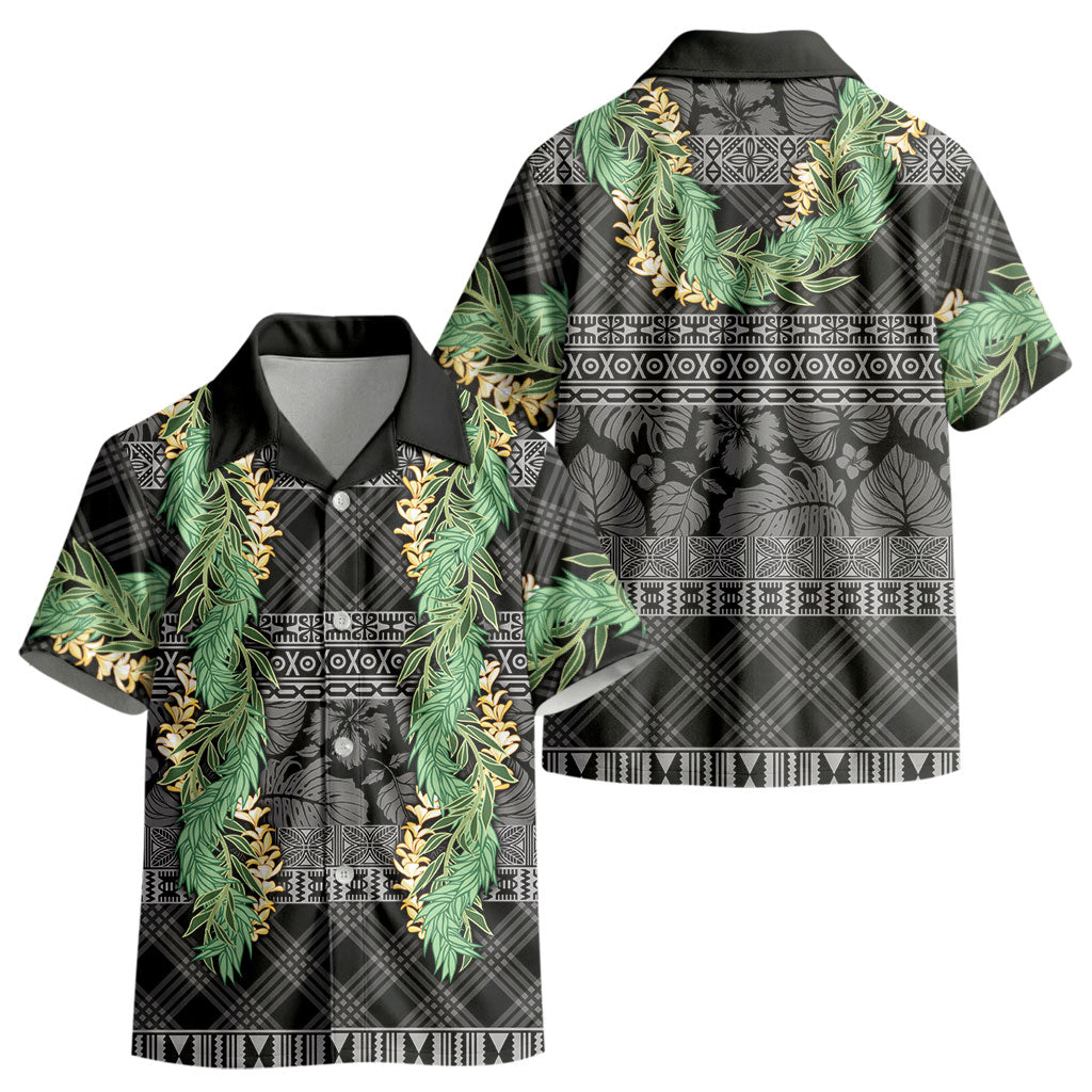 Hawai'i Paniolo Maile Twisted Lei Kid Hawaiian Shirt Obsidian Black LT7 - Polynesian Pride