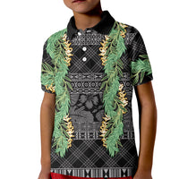 Hawai'i Paniolo Maile Twisted Lei Kid Polo Shirt Obsidian Black LT7 Kid Black - Polynesian Pride