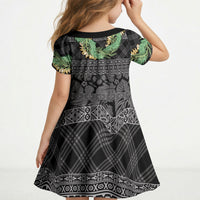 Hawai'i Paniolo Maile Twisted Lei Kid Short Sleeve Dress Obsidian Black LT7 - Polynesian Pride