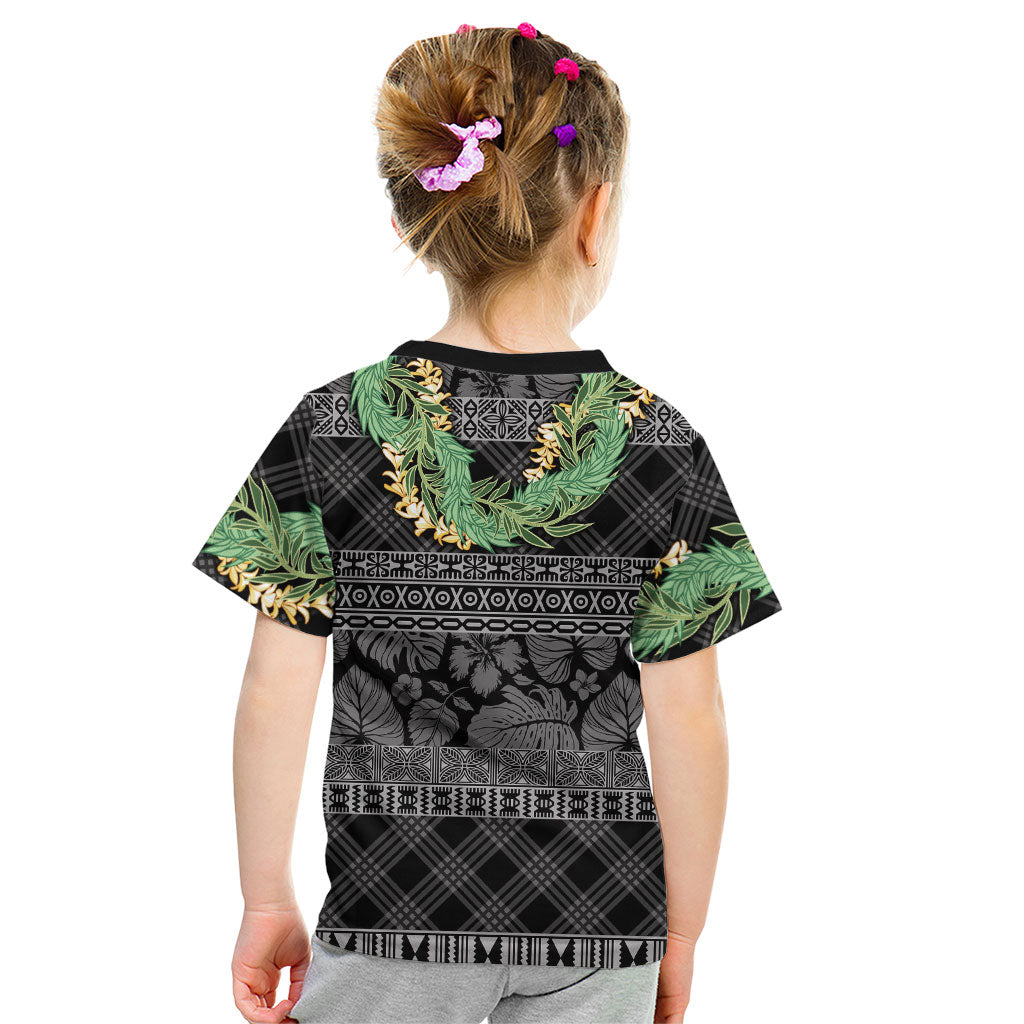 Hawai'i Paniolo Maile Twisted Lei Kid T Shirt Obsidian Black LT7 - Polynesian Pride
