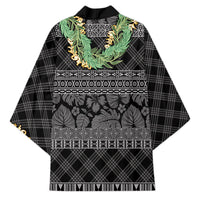 Hawai'i Paniolo Maile Twisted Lei Kimono Obsidian Black LT7 - Polynesian Pride