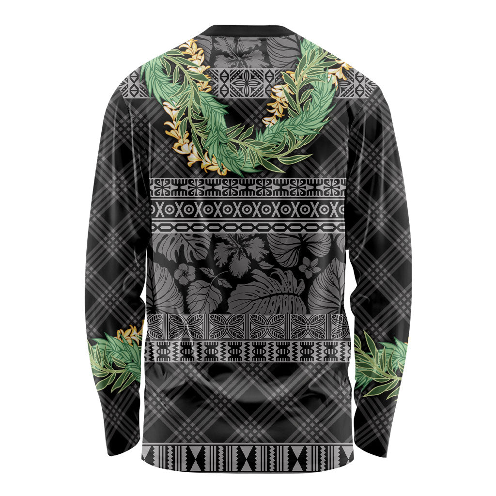 Hawai'i Paniolo Maile Twisted Lei Long Sleeve Shirt Obsidian Black LT7 - Polynesian Pride