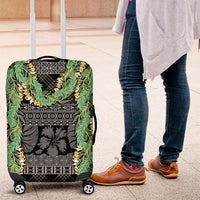 Hawai'i Paniolo Maile Twisted Lei Luggage Cover Obsidian Black LT7 Black - Polynesian Pride