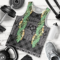 Hawai'i Paniolo Maile Twisted Lei Men Tank Top Obsidian Black LT7 - Polynesian Pride