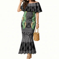 Hawai'i Paniolo Maile Twisted Lei Mermaid Dress Obsidian Black LT7 Women Black - Polynesian Pride