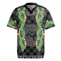 Hawai'i Paniolo Maile Twisted Lei Rugby Jersey Obsidian Black LT7 Black - Polynesian Pride