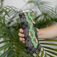 Hawai'i Paniolo Maile Twisted Lei Skinny Tumbler Obsidian Black LT7 - Polynesian Pride