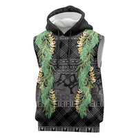 Hawai'i Paniolo Maile Twisted Lei Sleeveless Hoodie Obsidian Black LT7 Black - Polynesian Pride