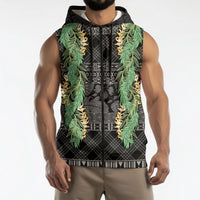Hawai'i Paniolo Maile Twisted Lei Sleeveless Zip Hoodie Obsidian Black LT7 - Polynesian Pride