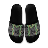 Hawai'i Paniolo Maile Twisted Lei Slide Sandals Obsidian Black LT7 Black - Polynesian Pride