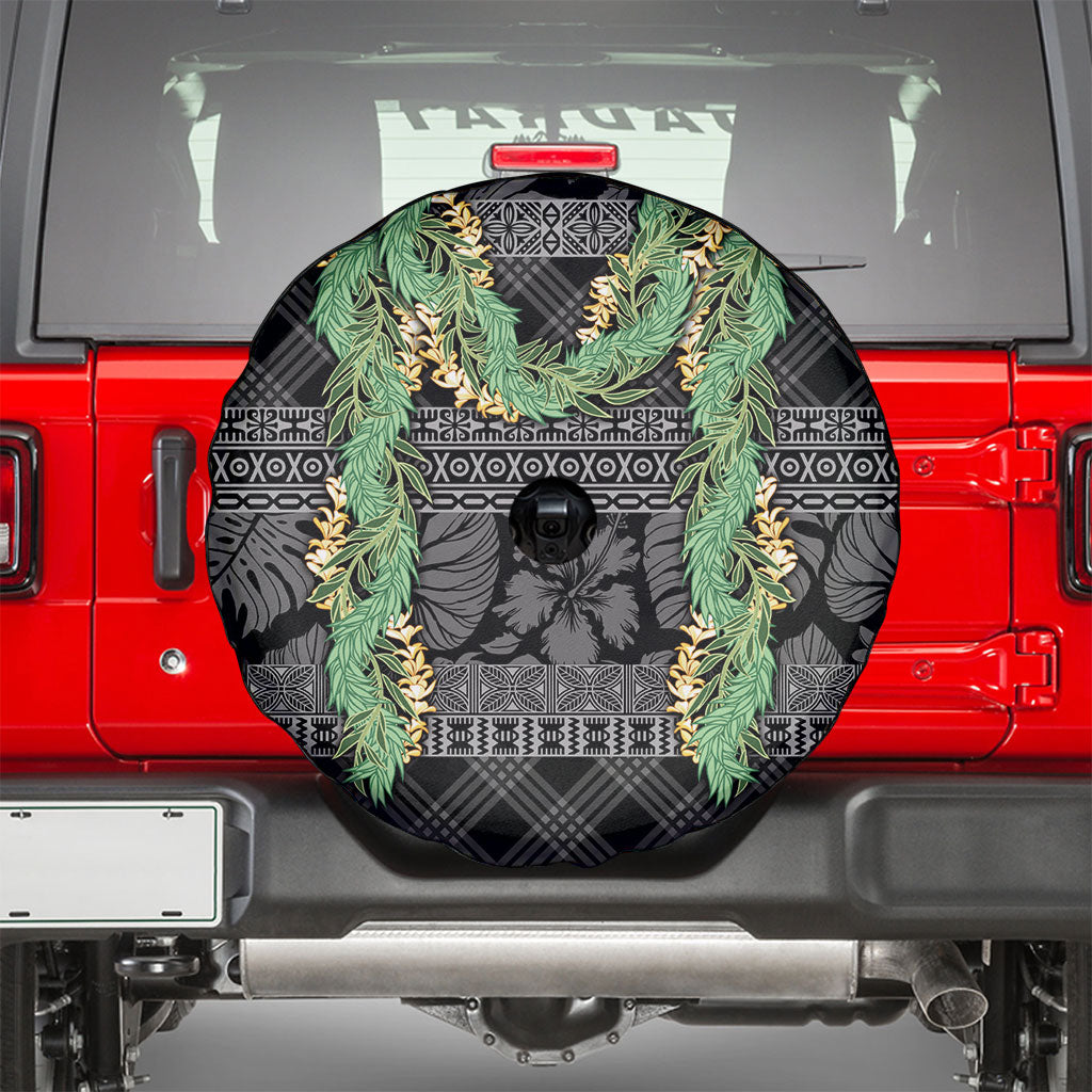 Hawai'i Paniolo Maile Twisted Lei Spare Tire Cover Obsidian Black LT7 - Polynesian Pride