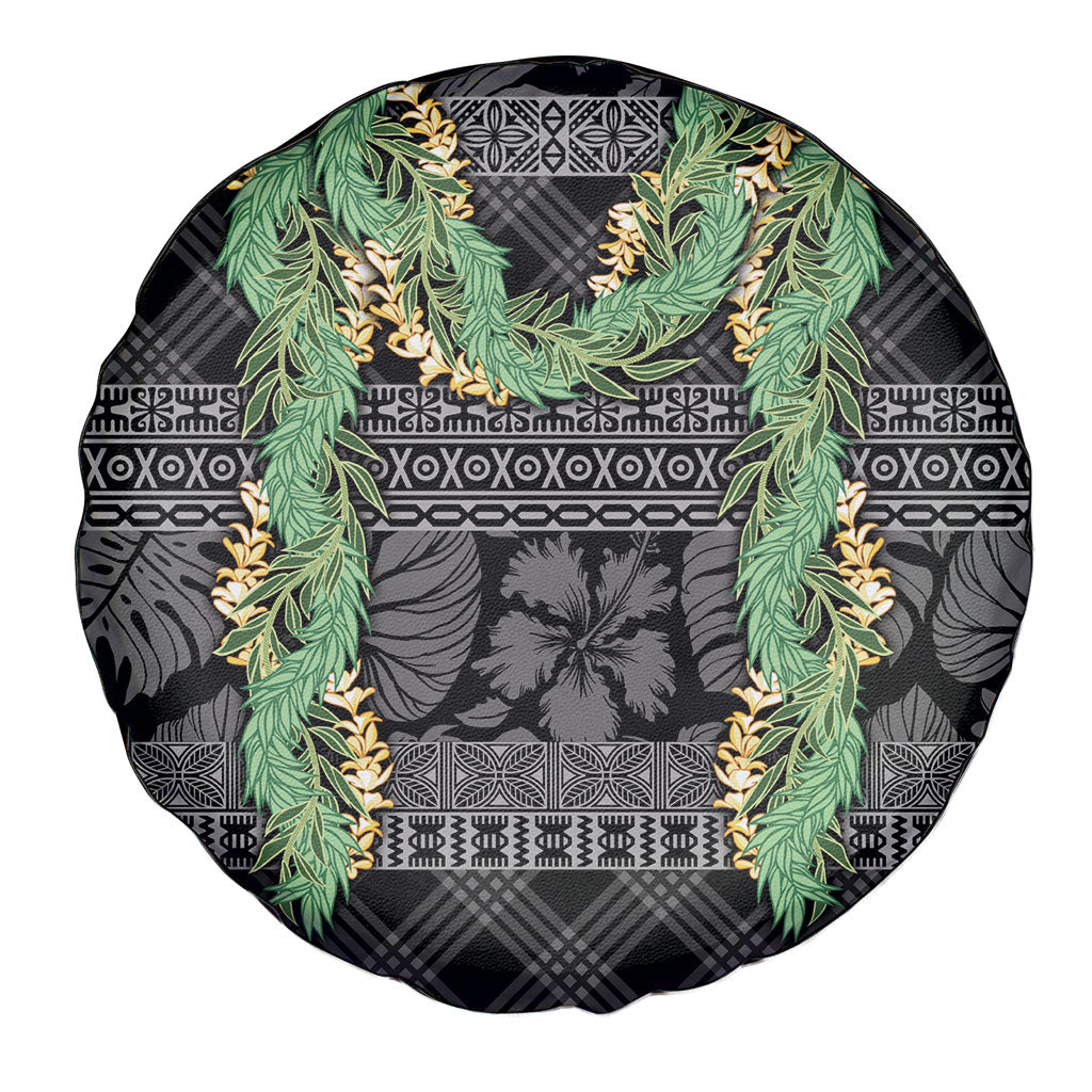 Hawai'i Paniolo Maile Twisted Lei Spare Tire Cover Obsidian Black LT7 - Polynesian Pride