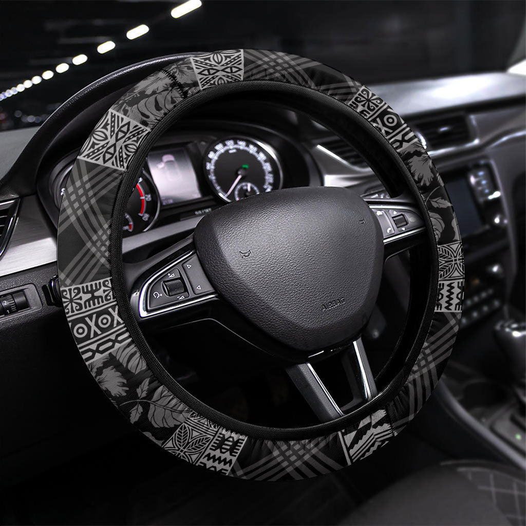 Hawai'i Paniolo Maile Twisted Lei Steering Wheel Cover Obsidian Black LT7 Universal Fit Black - Polynesian Pride