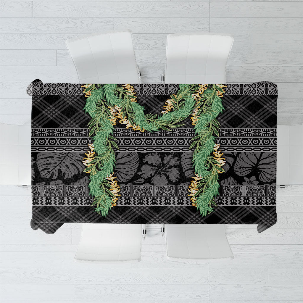 Hawai'i Paniolo Maile Twisted Lei Tablecloth Obsidian Black LT7 Black - Polynesian Pride