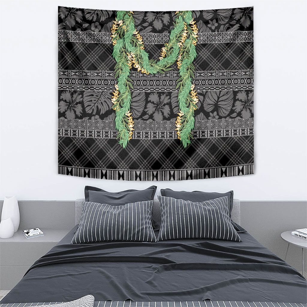 Hawai'i Paniolo Maile Twisted Lei Tapestry Obsidian Black LT7 - Polynesian Pride