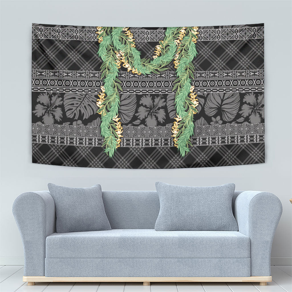 Hawai'i Paniolo Maile Twisted Lei Tapestry Obsidian Black LT7 - Polynesian Pride