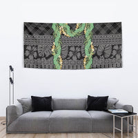 Hawai'i Paniolo Maile Twisted Lei Tapestry Obsidian Black LT7 - Polynesian Pride
