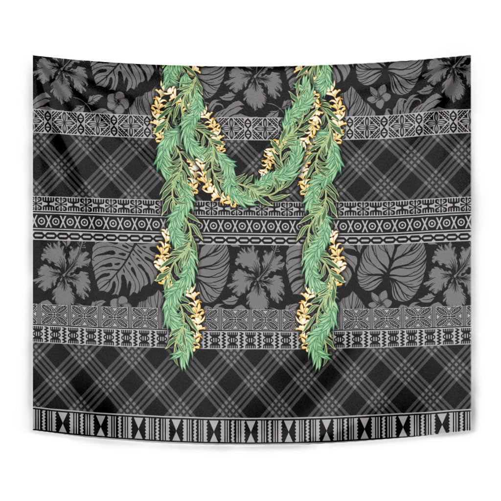 Hawai'i Paniolo Maile Twisted Lei Tapestry Obsidian Black LT7 - Polynesian Pride