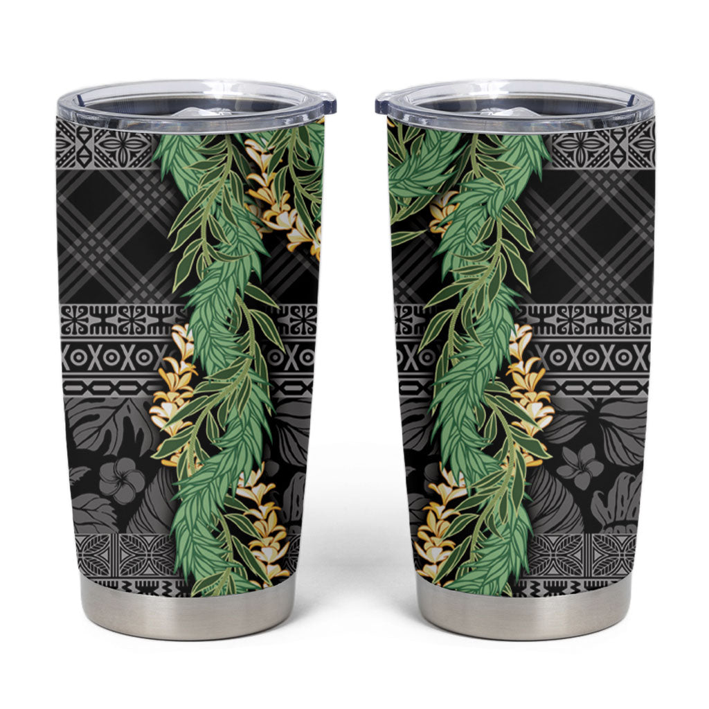 Hawai'i Paniolo Maile Twisted Lei Tumbler Cup Obsidian Black LT7 Black - Polynesian Pride