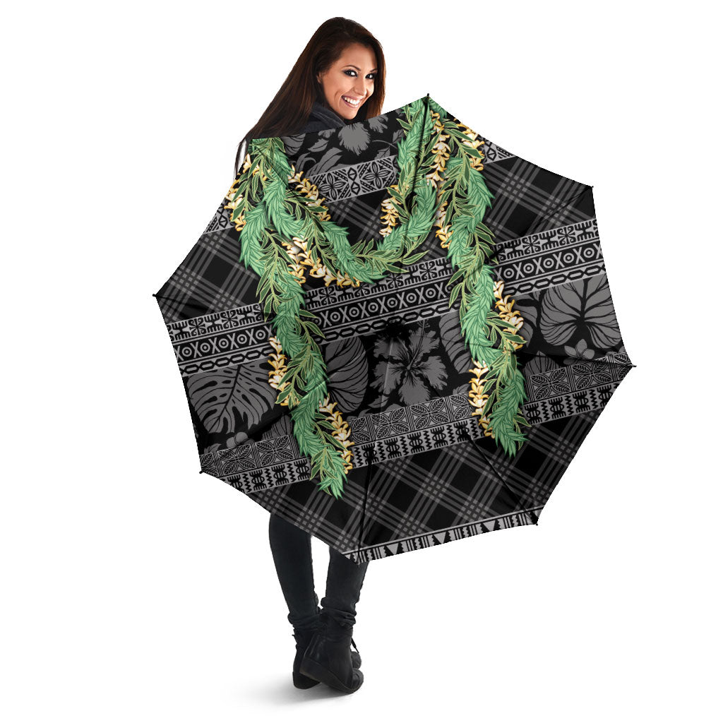 Hawai'i Paniolo Maile Twisted Lei Umbrella Obsidian Black LT7 - Polynesian Pride