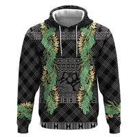 Hawai'i Paniolo Maile Twisted Lei Zip Hoodie Obsidian Black LT7 Pullover Hoodie Black - Polynesian Pride