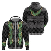 Hawai'i Paniolo Maile Twisted Lei Zip Hoodie Obsidian Black LT7 - Polynesian Pride
