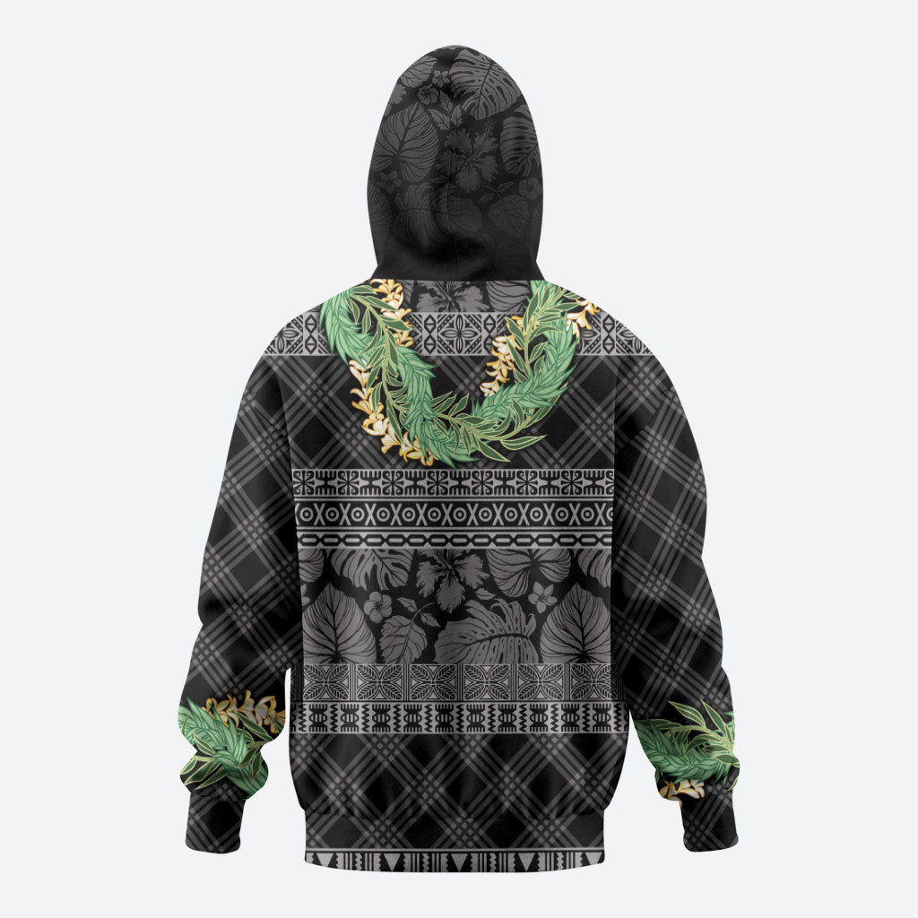 Hawai'i Paniolo Maile Twisted Lei Zip Hoodie Obsidian Black LT7 - Polynesian Pride