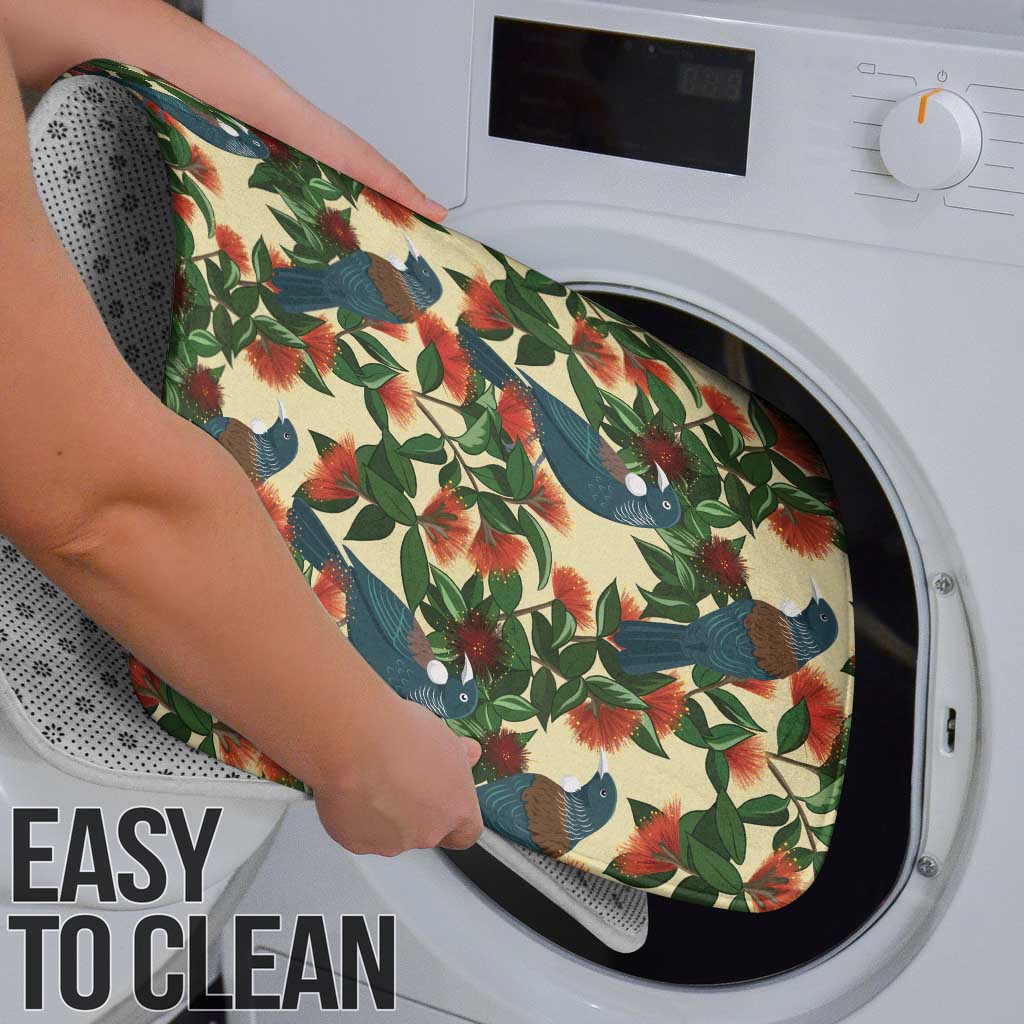 New Zealand Christmas Bathroom Set Romantic Tui Birds on Pohutukawa - Ivory - Polynesian Pride