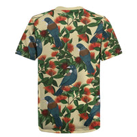 New Zealand Christmas Rugby Jersey Romantic Tui Birds on Pohutukawa - Ivory - Polynesian Pride