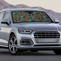 New Zealand Christmas Auto Sun Shade Romantic Tui Birds on Pohutukawa - Cobalt - Polynesian Pride