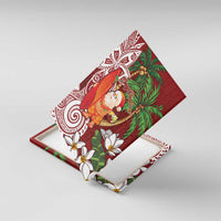 Polynesian Canvas Wall Art Tropical Santa - Plumeria Red Vintage