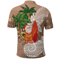 Polynesian Polo Shirt Tropical Santa - Plumeria Beige Vintage LT7 - Polynesian Pride