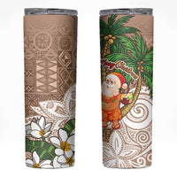 Polynesian Skinny Tumbler Tropical Santa - Plumeria Beige Vintage LT7 Beige - Polynesian Pride