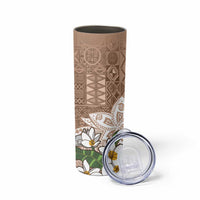 Polynesian Skinny Tumbler Tropical Santa - Plumeria Beige Vintage LT7 - Polynesian Pride