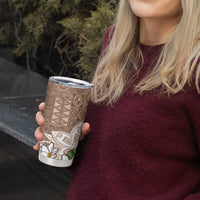 Polynesian Tumbler Cup Tropical Santa - Plumeria Beige Vintage