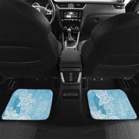 Polynesian Car Mats Tropical Santa - Plumeria Turquoise Vintage