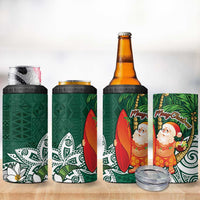 Polynesian 4 in 1 Can Cooler Tumbler Tropical Santa - Plumeria Green Vintage