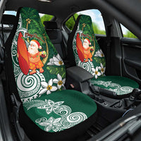Polynesian Car Seat Cover Tropical Santa - Plumeria Green Vintage