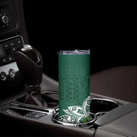 Polynesian Skinny Tumbler Tropical Santa - Plumeria Green Vintage