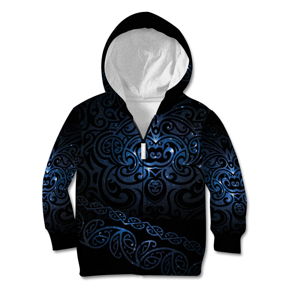 New Zealand Matariki Kid Hoodie Cosmic Style LT7 Zip Hoodie Galaxy - Polynesian Pride