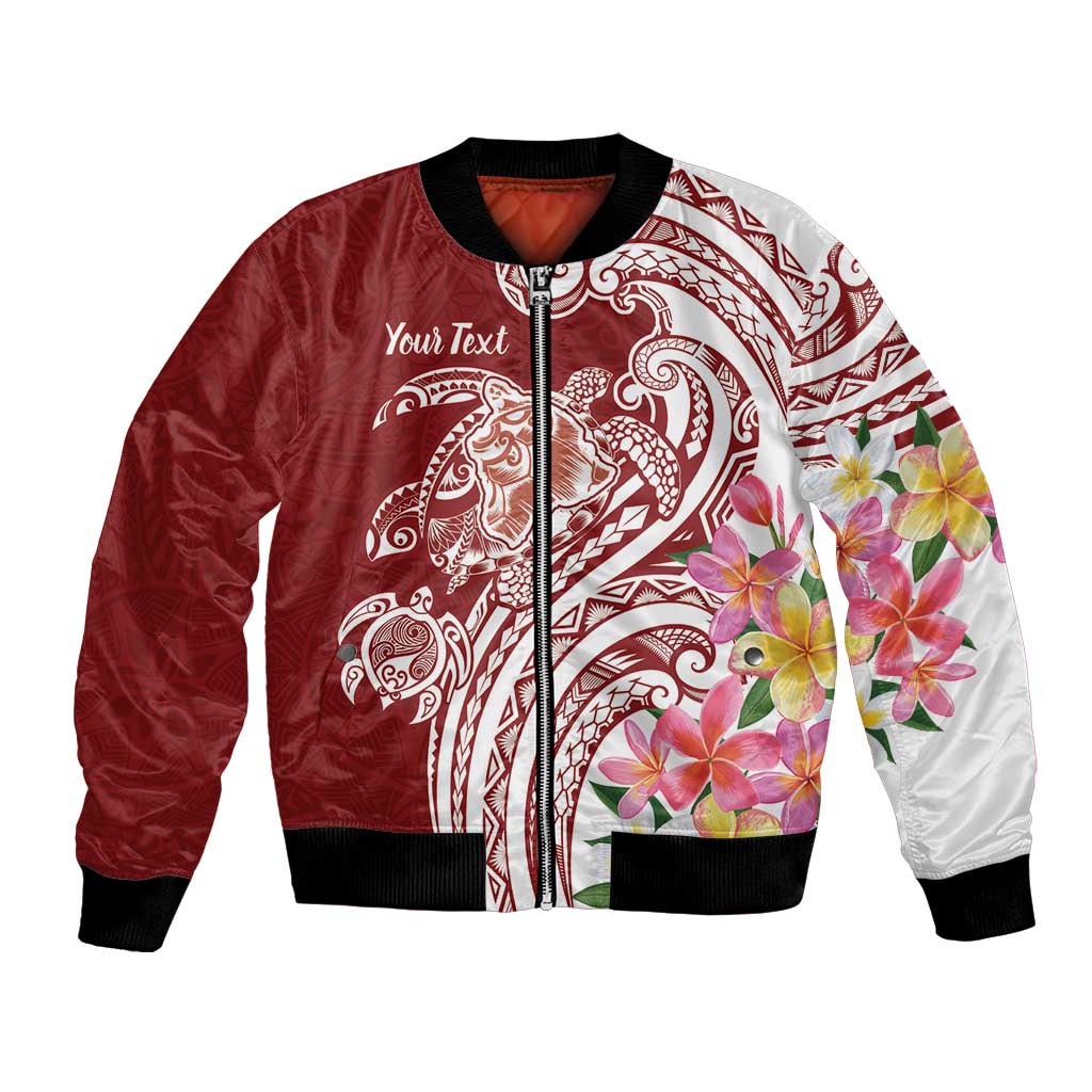 Aloha Hawaii Island Personalized Bomber Jacket Crimson Dreamy Turtle
