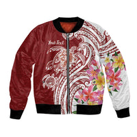 Aloha Hawaii Island Personalized Bomber Jacket Crimson Dreamy Turtle